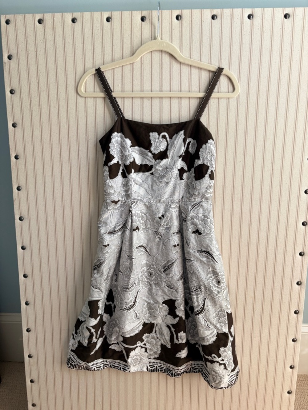 Ann Taylor Petite Chocolate Brown Floral Dress